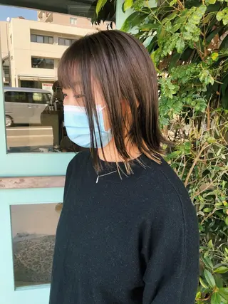 ミディアム カラー パーマ/レイヤー 岩山丈一郎のヘアスタイル