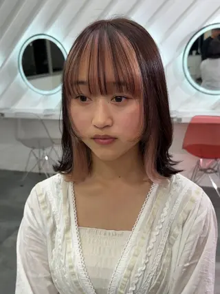 ミディアム カラー 韓国ヘア/艶カラー /田中悠佑のヘアスタイル