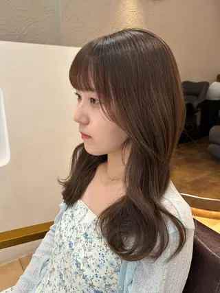 セミロング カラー 🥀韓国ヘア🥀 宮津真菜のヘアスタイル