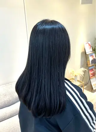 セミロング カラー つぼみ/パーマ ／レイヤー／ボブのヘアスタイル