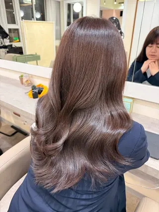 ロング カラー パーマ コテ巻き/パーマ/艶 透明感/荻原凜太郎のヘアスタイル