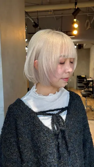 ミディアム カラー AIRI/難波/ ハイトーン/髪質改善のヘアスタイル