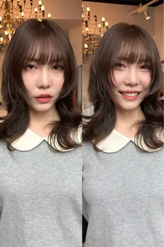 ミディアム カラー 藤原快斗/レイヤー /ウルフ/ハイトーンのヘアスタイル