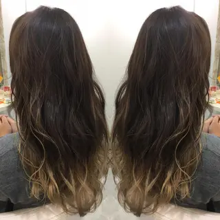 セミロング ロング カラー 髪質改善 中川　翔のヘアスタイル