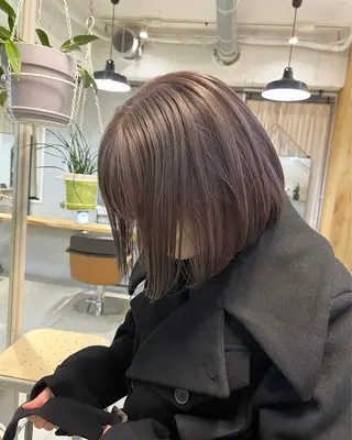 ショート カラー オリーブ/縮毛♡ Natsuno🩰のヘアスタイル