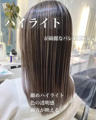 セミロング カラー 山崎俊輔/髪質改善 /バレイヤージュのヘアスタイル