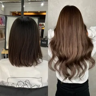 ミディアム 💎馴染むエクステ ×カラーTOMO💎のヘアスタイル