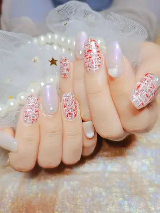 ネイル フィルイン、長さ出し 深爪矯正のネイルデザイン