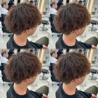 ミディアム カラー パーマ メンズ 髪質改善/艶カラー/ メンズパーマ/鈴木のヘアスタイル