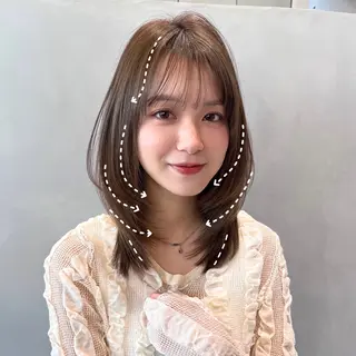 ミディアム レイヤーくびれヘア アレンジmanakaのヘアスタイル