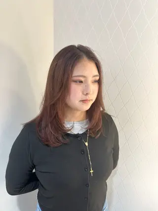 ミディアム 野田阪神/レイヤー/ ハイライト/yuuのヘアスタイル