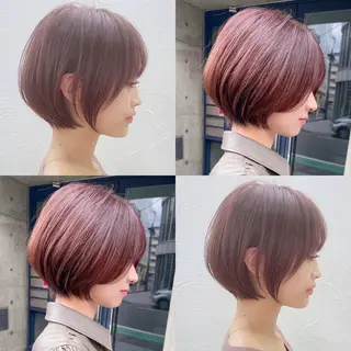 ショート レイヤー/顔まわり 縮毛矯正/月城宏清のヘアスタイル