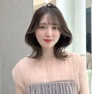 ミディアム レイヤー/ハッシュ/ ボブ/縮毛/内藤康太のヘアスタイル