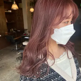 セミロング カラー benji名駅店所属・透け感カラー/ momo🦕🌱のヘアスタイル