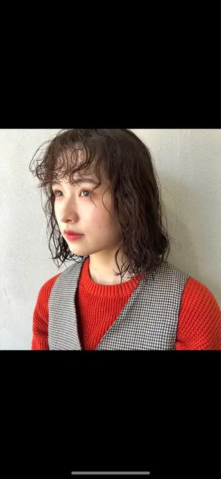 ミディアム パーマ ボブ/パーマ ミヒラケイタのヘアスタイル