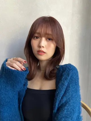 ミディアム レイヤーカット/ くびれヘア佐藤大空のヘアスタイル