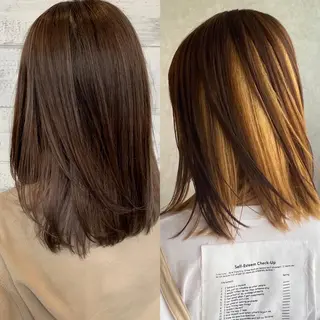 ミディアム パーマ 大人レイヤー×艶髪 ✨春暁【はるき】のヘアスタイル