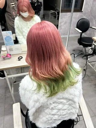 セミロング カラー 🧃暖色カラー/🪷 アレンジ/　yunaのヘアスタイル