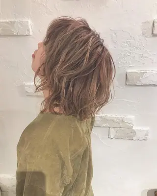 ミディアム カラー パーマ BRICK所属・［BRICK］Yui ナチュラル系の極みのヘアスタイル