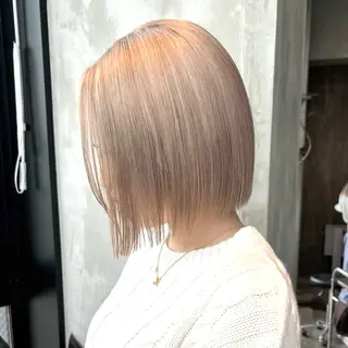 ショート カラー 渋谷／タッセルボブ ／顔周り/加邊凌也のヘアスタイル