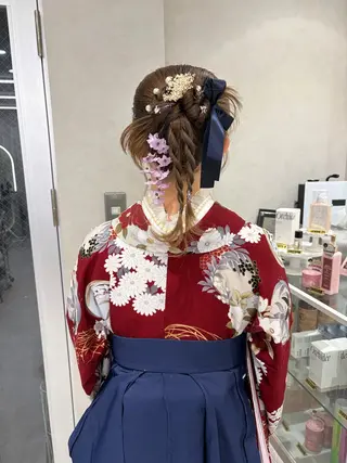 ミディアム ヘアアレンジ はるか/ヘアアレンジ ブリーチなしカラー♡のヘアスタイル