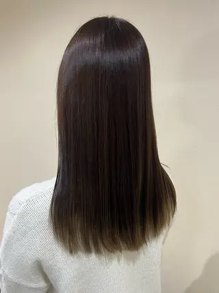 ロング カラー 艶カラー/暗髪/韓国 /着付け/ムカワのヘアスタイル