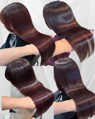 ロング カラー 髪質改善/美髪矯正/ ハッシュカット/韓国のヘアスタイル