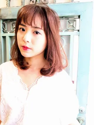 ミディアム カラー パーマ ヘアアレンジ 表参道Lise おおいしおりのヘアスタイル