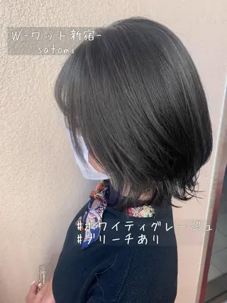 ミディアム 淡色ふんわりhair 新宿satomiのヘアスタイル