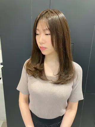 ミディアム カラー 髪質改善絹髪質感TR レイヤーカット/熊澤のヘアスタイル
