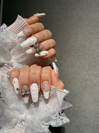 ネイル I-nailロング /ワンホン/キラキラのネイルデザイン