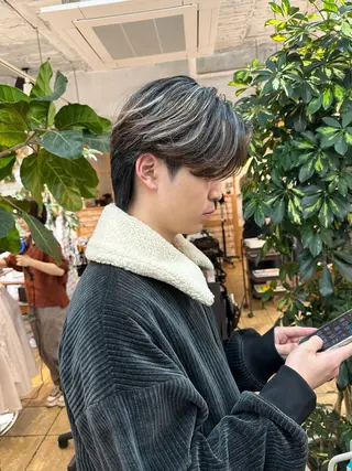 ミディアム カラー パーマ メンズ 渋谷 メンズヘア⭐️ タニグチヨシユキのヘアスタイル