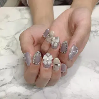 ネイル はな💎ネイル ワンホン、長さ出しのネイルデザイン