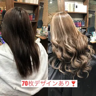 ロング カラー ヘアアレンジ 下妻 カラーエクステ難波のヘアスタイル
