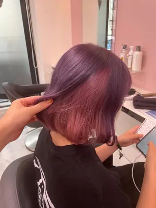 セミロング カラー 透明感/艶髪/💖 トレンドスタイル💖のヘアスタイル