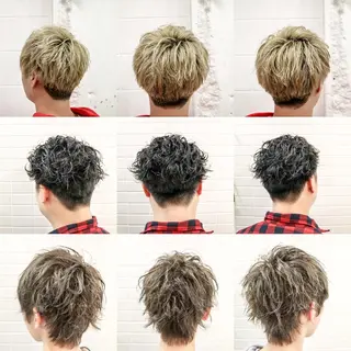 ショート カラー パーマ メンズ 看板犬がお出迎え◎ 初めてでも安心◎のヘアスタイル