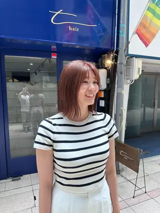 ショート t.hair垂門真吾 曲がる縮毛矯正/ボブのヘアスタイル