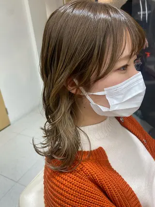 ミディアム カラー 安永 涼のヘアスタイル