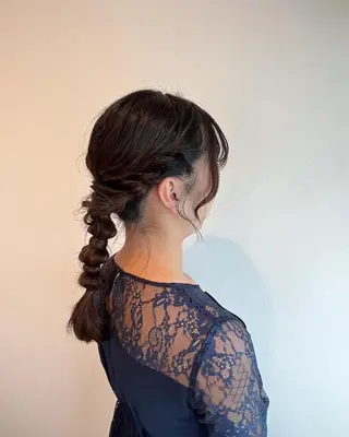 セミロング ヘアアレンジ 松本優香/ボブ/ダ ブルカラー/髪質改善のヘアスタイル