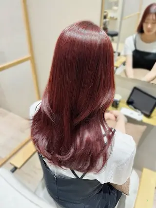 セミロング カラー ヘアアレンジ hazuki🐈‍⬛ 透明感カラーのヘアスタイル