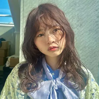 セミロング パーマ レイヤー/艶カラー /パーマ💚千琴のヘアスタイル