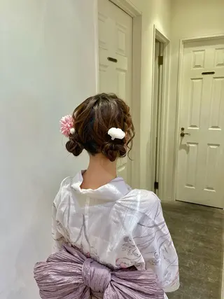 ヘアアレンジ エクステ🎀 暖色カラー🎀amiのヘアスタイル
