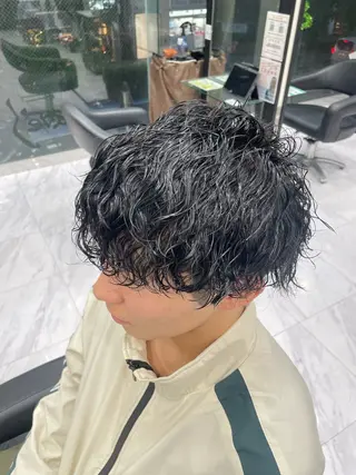 パーマ メンズ 🐥くまがい💛 ダブルカラー／パーマのヘアスタイル