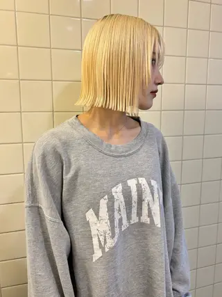 ミディアム カラー ボブ&透明感カラー ♡TOMOEのヘアスタイル