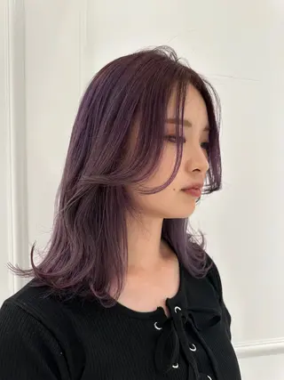 セミロング カラー 村泉 心のヘアスタイル