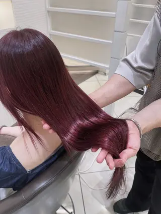 ロング カラー 💖大人韓国ヘア💖 韓国艶カラー【銀座】のヘアスタイル