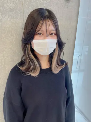 ミディアム りおな/エクステ /ミルクティーカラーのヘアスタイル