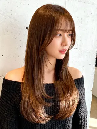 ロング カラー 韓国レイヤーカット 🫧大阪梅田レイヤーのヘアスタイル