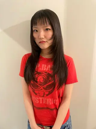 ロング カラー 渋谷 留菜のヘアスタイル