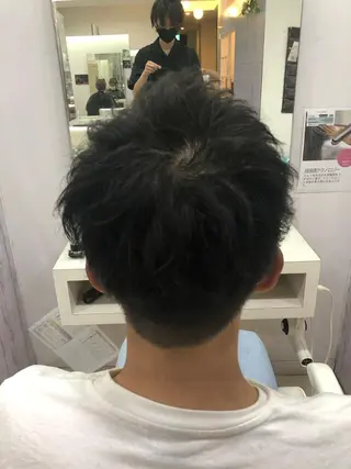 ショート メンズ 髪質改善× ハイライト溝江のヘアスタイル